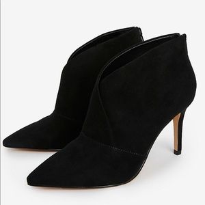 COPY - Express Faux Suede Asymmetrical Pointed Toe Bootie